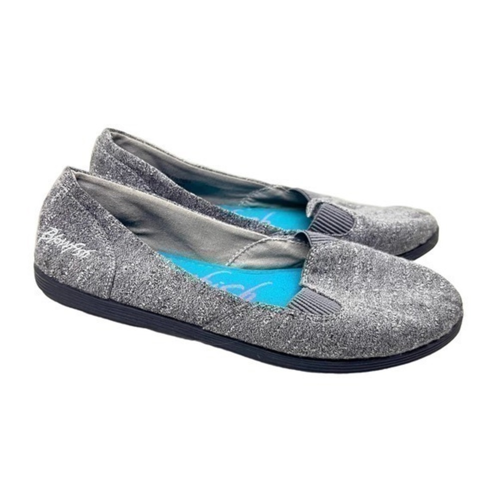 Blowfish Ballet Flats Gray Fabric Women slip on casual round toe Shoes Size 6.5